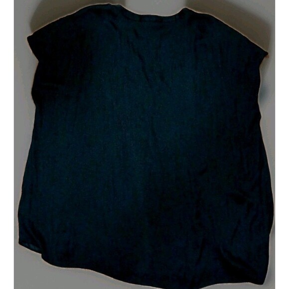 Jones New York Women’s 2X Black V-Neck Blouse Flowy Silky Feel Lightweight Top - Picture 4 of 6